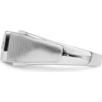 14K White Gold Men's Ring with Round Diamond - 0.1644 Carat Diamond Weight by 0