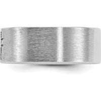 14K White Gold Men's Satin Cross Ring with Diamond Accent - 0.05 Carats Total Diamond Weight by IBGoodman