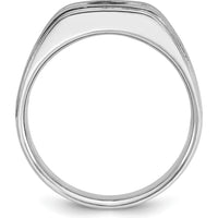 14K White Gold Men's Satin Diamond Ring with Black Rhodium Accents - 0.20 Carats Total Diamond Weight by IBGoodman