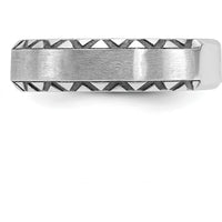 14K White Gold Men's Satin Finish Ring with Round Diamond - 2mm Faceted Diamond by IBGoodman