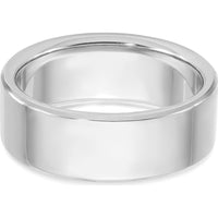 14K White Gold Men's Satin Finish Ring with Square Sapphire and Diamond Accents by IBGoodman