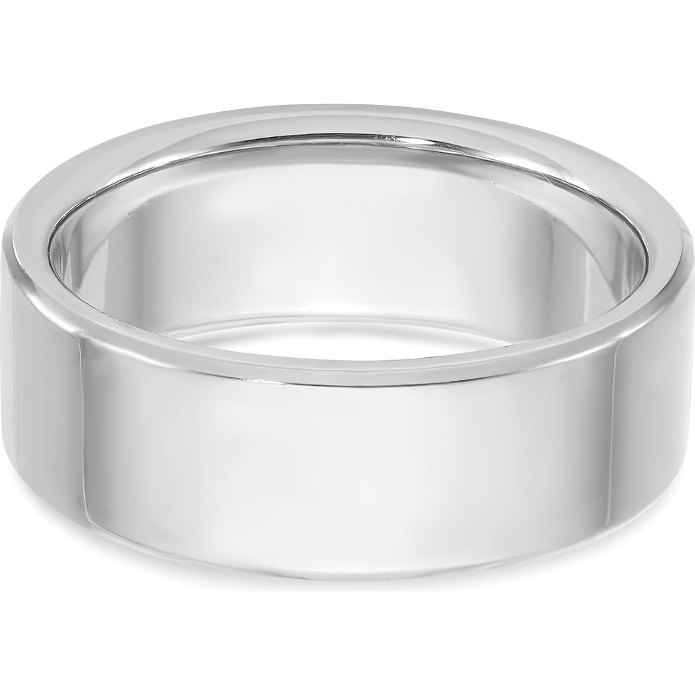 14K White Gold Men's Satin Ring with Lab Created Sapphire and 1/8 Carat Diamonds by IBGoodman