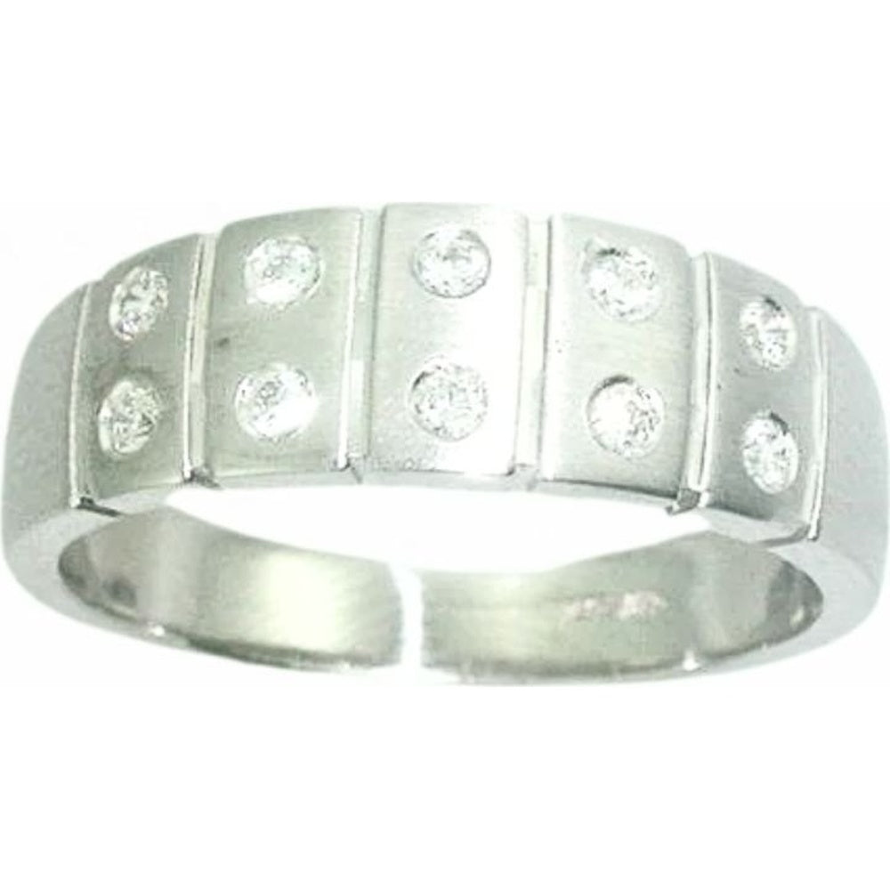 14K White Gold Men's Segmented Band with Bezel Set Round Diamonds - 0.34 Carat Total Diamond Weight by Auriventus