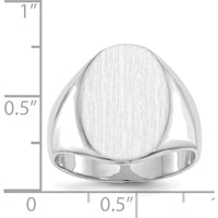 14K White Gold Men's Signet Ring with Satin and Polished Finish - Engravable and Sizeable by 0