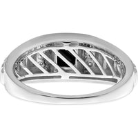 14K White Gold Men's Square Onyx and Diamond Ring with 1.625 Carat Onyx and 0.006 Carat Diamond Accents by 0