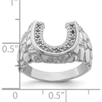 14K White Gold Men's Tapered Band Mounting - Polished Rhodium Finish by Oro Pregiato