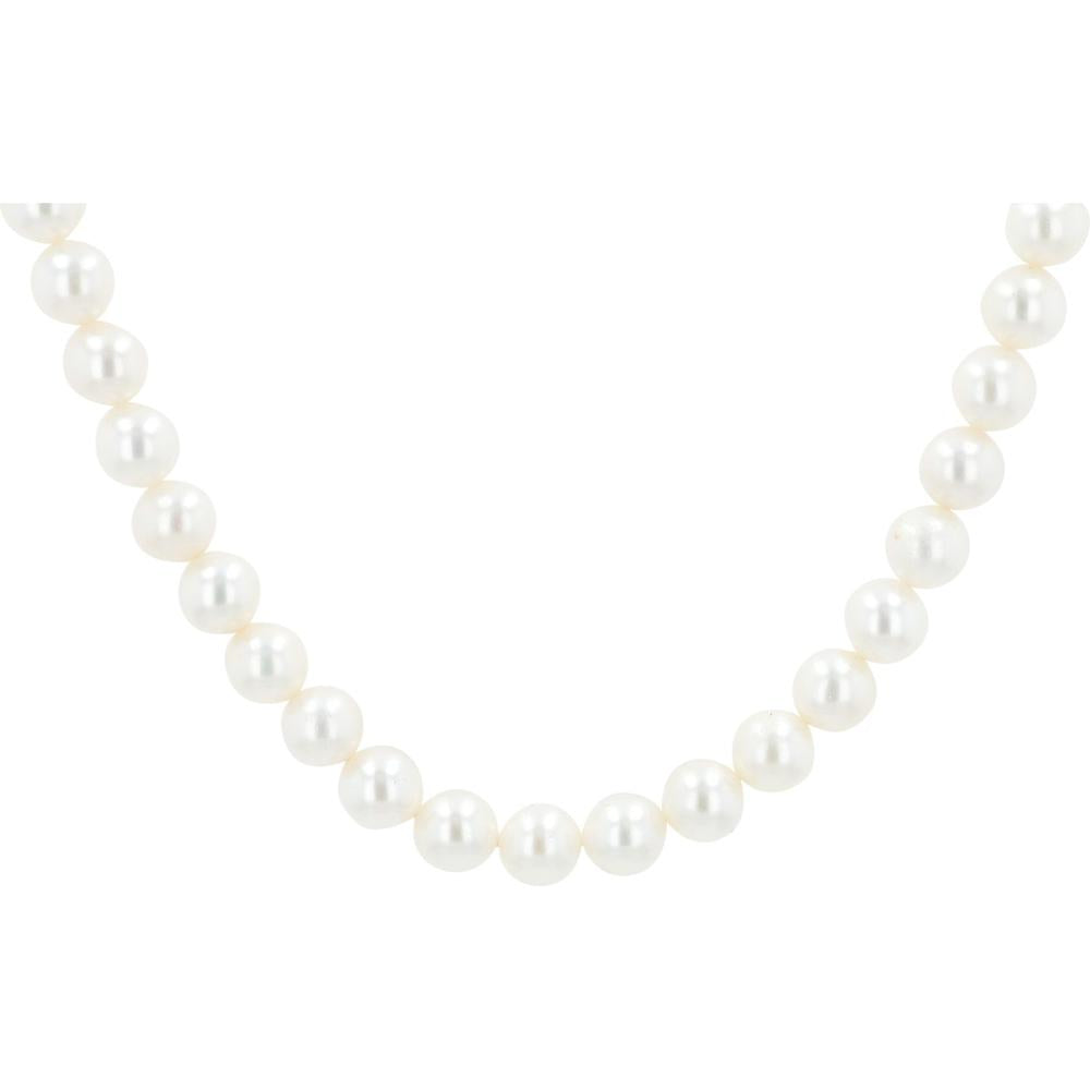 14K White Gold Mikimoto 7.5mm Pearl Strand Necklace - Timeless Luxury Design