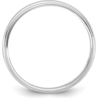 14K White Gold Milgrain 3.5mm Half Round Wedding Band for Men and Women by Luciano & Cie