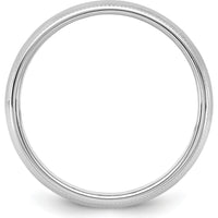 14K White Gold Milgrain Half Round Band - Size 8 by Luciano & Cie