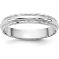14K White Gold Milgrain Half-Round Wedding Band - 3.5mm Wide by Luciano & Cie