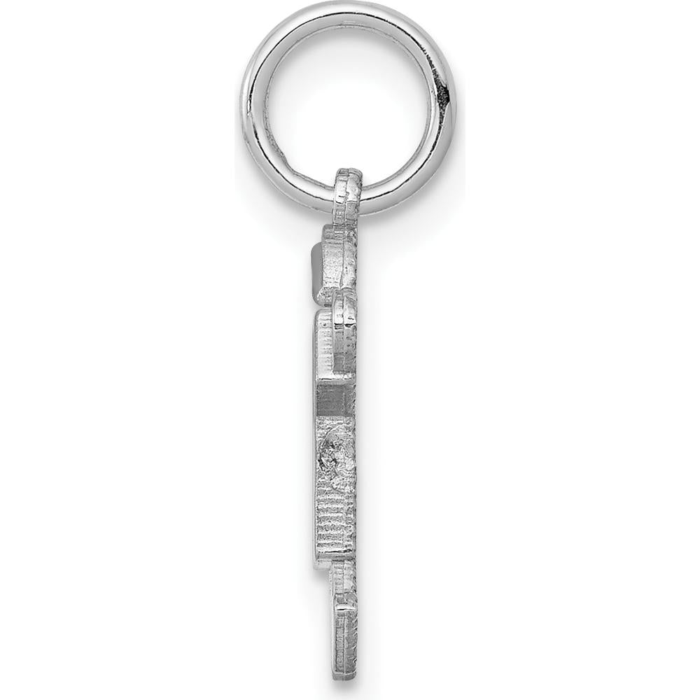 14K White Gold Mini Boy Joy Charm with Textured Back by Oro Pregiato