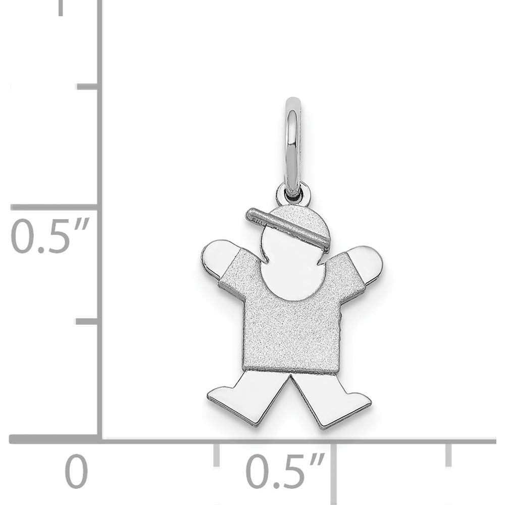 14K White Gold Mini Boy Joy Charm with Textured Back by Oro Pregiato