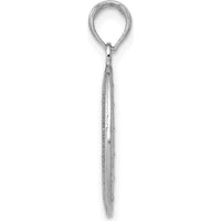 14K White Gold Miraculous Medal Oval Pendant with Satin and Polished Finish by Oro Pregiato