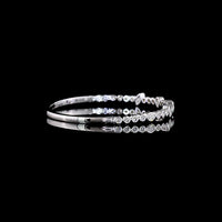 14K White Gold Mixed Shape Bangle Bracelet with Bezel Set Marquise, Pear, and Round Lab Diamonds - 1.52 Carats Total Diamond Weight - Covaloro Fine Jewelry