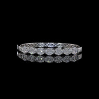 14K White Gold Mixed Shape Bangle Bracelet with Marquise, Princess, and Round Lab Diamonds - 3.66 Carats Total Diamond Weight - Covaloro Fine Jewelry