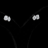 14K White Gold Mixed Shape Bezel Set Stud Earrings featuring Pear and Radiant Cut Lab Diamonds - 1.70 Carat Total Weight - Covaloro Fine Jewelry