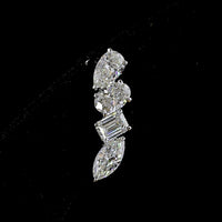 14K White Gold Mixed Shape Diamond Crawler Earrings with Pear, Oval, Emerald Cut, and Marquise Lab Grown Diamonds - 4.26 Carat Total Diamond Weight - Covaloro Fine Jewelry