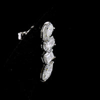 14K White Gold Mixed Shape Diamond Crawler Earrings with Pear, Oval, Emerald Cut, and Marquise Lab Grown Diamonds - 4.26 Carat Total Diamond Weight - Covaloro Fine Jewelry