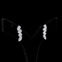 14K White Gold Mixed Shape Diamond Crawler Earrings with Pear, Oval, Rectangular, and Marquise Cut Lab-Grown Diamonds - 4.13 Carat Total Weight - Covaloro Fine Jewelry