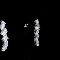 14K White Gold Mixed Shape Diamond Crawler Earrings with Pear, Oval, Rectangular, and Marquise Cut Lab-Grown Diamonds - 4.13 Carat Total Weight - Covaloro Fine Jewelry
