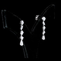 14K White Gold Mixed Shape Drop Earrings with Round, Marquise, Oval, Diamond, and Pear Lab Diamonds - 2.42 Carats Total Weight - Covaloro Fine Jewelry