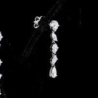 14K White Gold Mixed Shape Drop Earrings with Round, Marquise, Oval, Diamond, and Pear Lab Diamonds - 2.42 Carats Total Weight - Covaloro Fine Jewelry