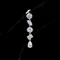 14K White Gold Mixed Shape Drop Earrings with Round, Marquise, Oval, Diamond, and Pear Lab Diamonds - 2.42 Carats Total Weight - Covaloro Fine Jewelry