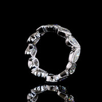 14K White Gold Mixed Shape Eternity Band with Bezel Set Pear, Emerald, and Oval Lab Diamonds - 3.50 Carats Total Diamond Weight - Covaloro Fine Jewelry