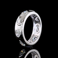 14K White Gold Mixed Shape Eternity Band with Flush Set Oval, Heart, and Pear Lab Diamonds - 1.68 Carats Total Diamond Weight - Covaloro Fine Jewelry