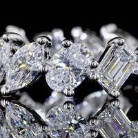 14K White Gold Mixed Shape Eternity Band with Marquise, Emerald, and Pear Cut Lab-Grown Diamonds - 2.91 Carat Total Diamond Weight - Covaloro Fine Jewelry