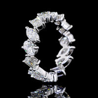 14K White Gold Mixed Shape Eternity Band with Marquise, Emerald, and Pear Cut Lab-Grown Diamonds - 2.91 Carat Total Diamond Weight - Covaloro Fine Jewelry