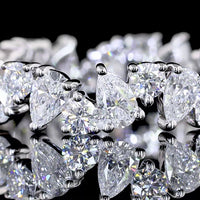 14K White Gold Mixed Shape Eternity Band with Pear and Round Lab-Grown Diamonds - 2.13 Carats Total Diamond Weight - Covaloro Fine Jewelry
