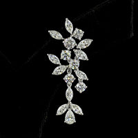 14K White Gold Mixed Shape Hanging Earrings with Pear, Marquise, and Round Lab Diamonds - 8.16 Carats Total Diamond Weight (E-F Color, VS Clarity) - Covaloro Fine Jewelry