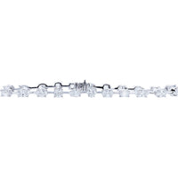 14K White Gold Mixed-Shape Lab Grown Diamond Bar Bracelet - 6.50 Carat Total Diamond Weight
