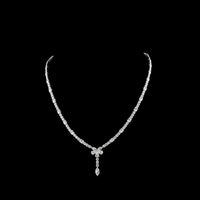 14K White Gold Mixed Shape Lariat Necklace with Marquise and Brilliant Cut Lab Diamonds - 13.91 Carat Total Diamond Weight - Covaloro Fine Jewelry