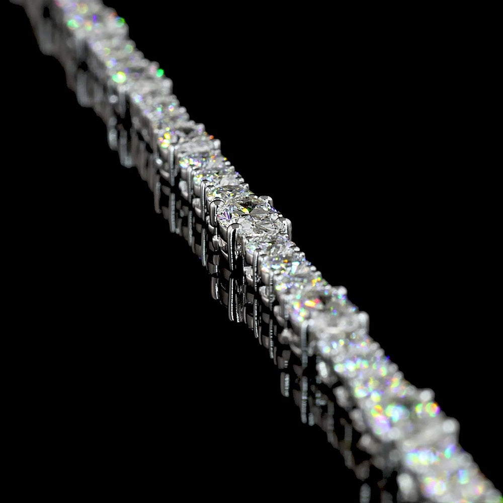14K White Gold Mixed Shape Lariat Necklace with Marquise and Brilliant Cut Lab Diamonds - 13.91 Carat Total Diamond Weight - Covaloro Fine Jewelry
