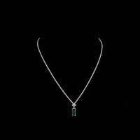 14K White Gold Mixed Shape Pendant with 1.26 Carat Lab-Grown Emerald Cut Emerald and 0.30 Carat Asscher Cut Diamond - 1.56 Carat Total Gem Weight - Covaloro Fine Jewelry