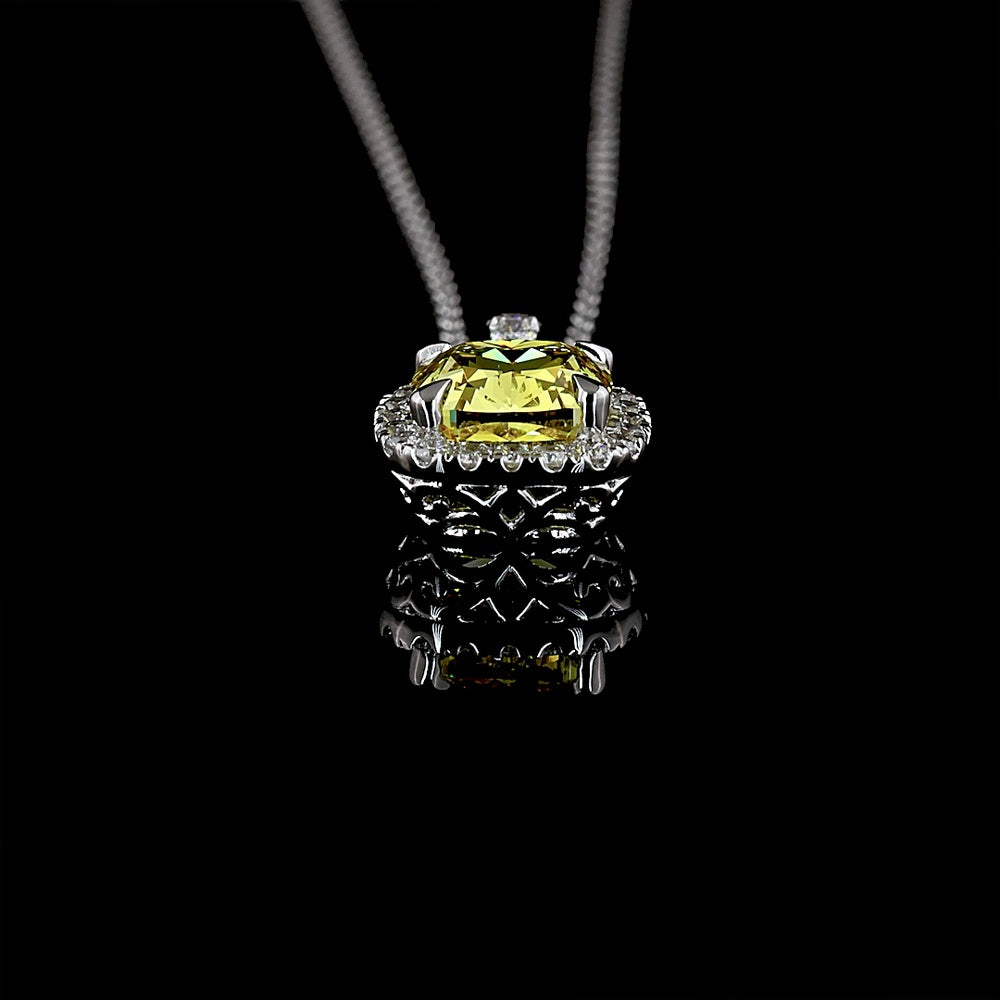 14K White Gold Mixed Shape Pendant with Lab-Grown E-F VS1 Diamonds - 1.80 Carats Total Diamond Weight - Covaloro Fine Jewelry