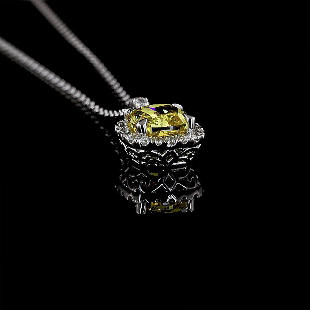 14K White Gold Mixed Shape Pendant with Lab-Grown E-F VS1 Diamonds - 1.80 Carats Total Diamond Weight - Covaloro Fine Jewelry