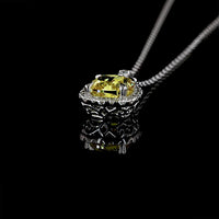 14K White Gold Mixed Shape Pendant with Lab-Grown E-F VS1 Diamonds - 1.80 Carats Total Diamond Weight - Covaloro Fine Jewelry