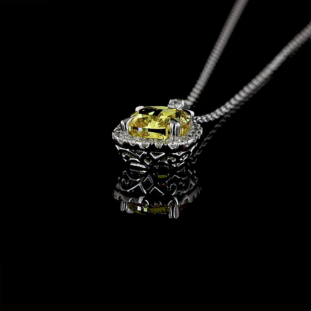 14K White Gold Mixed Shape Pendant with Lab-Grown E-F VS1 Diamonds - 1.80 Carats Total Diamond Weight - Covaloro Fine Jewelry