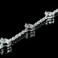 14K White Gold Mixed Shape Special Necklace with Heart, Round, and Baguette Lab Diamonds - 8.87 Carat Total Weight - Covaloro Fine Jewelry