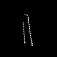 14K White Gold Mixed Shape Station Bracelet with 36 Lab Diamonds in Emerald, Oval, Pear, and Heart Cuts - 7.38 Carats Total Diamond Weight - Covaloro Fine Jewelry