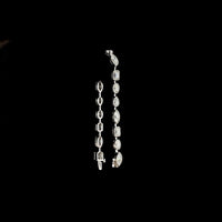 14K White Gold Mixed Shape Station Bracelet with Bezel Set Emerald, Marquise, Oval & Pear Lab Diamonds - 9.54 Carat Total Weight - Covaloro Fine Jewelry