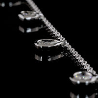 14K White Gold Mixed Shape Station Bracelet with Bezel-Set Lab Diamonds - 2.25 Carat Total Weight - Covaloro Fine Jewelry