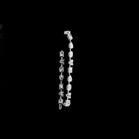 14K White Gold Mixed Shape Station Bracelet with Heart, Oval, and Radiant Cut Lab Diamonds - 14.36 Carat Total Diamond Weight - Covaloro Fine Jewelry