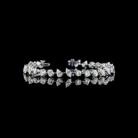 14K White Gold Mixed Shape Station Bracelet with Lab-Grown Marquise, Pear, and Oval Diamonds - 6.17 Carats Total Diamond Weight - Covaloro Fine Jewelry