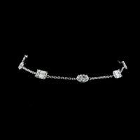 14K White Gold Mixed Shape Station Bracelet with Pear, Emerald, and Round Lab Diamonds - 2.98 Carats Total Diamond Weight - Covaloro Fine Jewelry