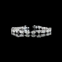 14K White Gold Mixed Shape Station Bracelet with Pear, Oval, and Radiant Cut Lab Diamonds - 10.97 Carat Total Diamond Weight - Covaloro Fine Jewelry