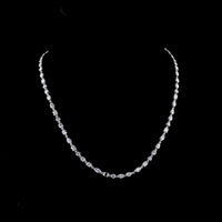 14K White Gold Mixed Shape Station Necklace with Emerald, Marquise, Pear, and Oval Cut Lab Diamonds - 9.64 Carats Total Diamond Weight - Covaloro Fine Jewelry